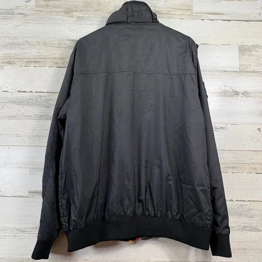 Brooklyn Basement Bomber Jacket Mens 3XL Black Dual Gold Zip Utility Streetwear